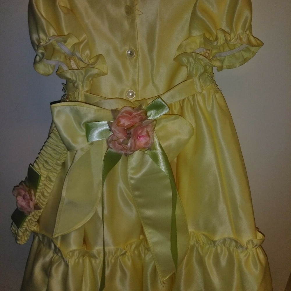 Vintage Yellow K.i.d Collection Girls Dress Set
